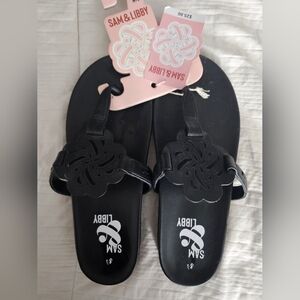 Sam & Libby Black Slip On Sandals 8.5